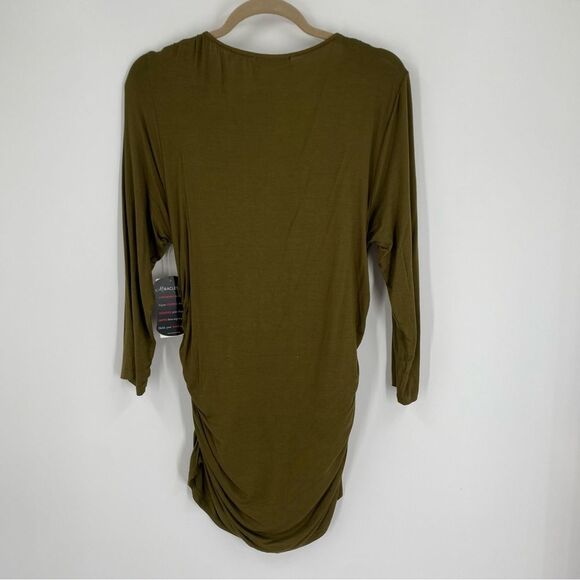 Miraclesuit Khaki Draped Women's Shaping Ruched Brooch Top size Xl 2 Pieces - Picture 3 of 3